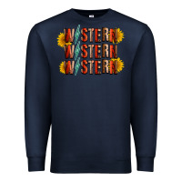 Navy western sunflower Premium Sweatshirt - RacoonDesign