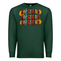 Sports Green western sunflower Premium Sweatshirt - RacoonDesign