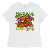 White Who's your craw daddy Mardi Gras Ladies Tee - LillyAllenDesigns