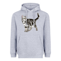 Heather Grey American Shorthair Cat Heavyweight Hoodie - LillyAllenDesigns