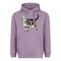 Lavender American Shorthair Cat Heavyweight Hoodie - LillyAllenDesigns