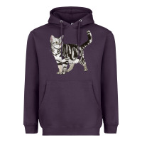 Plum American Shorthair Cat Heavyweight Hoodie - LillyAllenDesigns