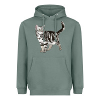 Sage American Shorthair Cat Heavyweight Hoodie - LillyAllenDesigns