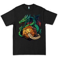 Black dragon and a d20 Premium Tee - lanVoArt
