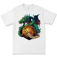White dragon and a d20 Premium Tee - lanVoArt