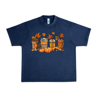 Navy Fall coffee cups Urban Heavy Tee - NancyCooperArtShop