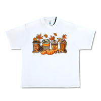 White Fall coffee cups Urban Heavy Tee - NancyCooperArtShop