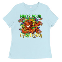 Baby Blue Who's your craw daddy Mardi Gras Ladies Tee - LillyAllenDesigns