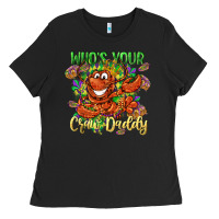 Black Who's your craw daddy Mardi Gras Ladies Tee - LillyAllenDesigns
