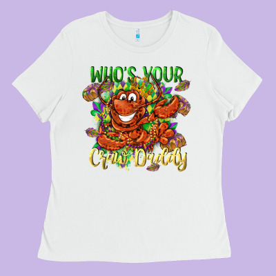 Who's Your Craw Daddy Mardi Gras Ladies Tee Designed By Lillyallendesigns
