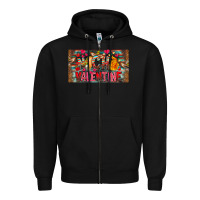Black Nach Valentine Zipper Hoodie - CowhideDigitalArt