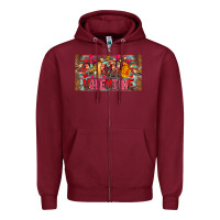 Burgundy Nach Valentine Zipper Hoodie - CowhideDigitalArt