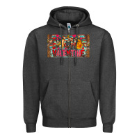Charcoal Heather Nach Valentine Zipper Hoodie - CowhideDigitalArt