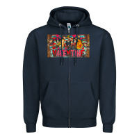 Navy Nach Valentine Zipper Hoodie - CowhideDigitalArt