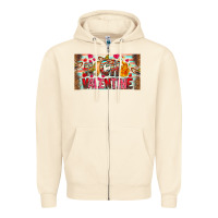 Sandshell Nach Valentine Zipper Hoodie - CowhideDigitalArt