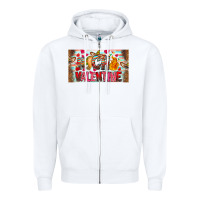 White Nach Valentine Zipper Hoodie - CowhideDigitalArt