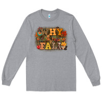 Heather Grey why hello there fall Long Sleeve Tee - CowGirlArtShop