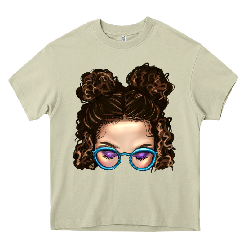 Messy Bun Mom And Glitter Glasses Heavy Core Tee by BundleAndBundleShop | Teevron