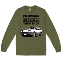 Army Green initial d fujiwara tofu shop ae86 manga Long Sleeve Tee - lanVoArt