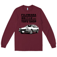 Burgundy initial d fujiwara tofu shop ae86 manga Long Sleeve Tee - lanVoArt