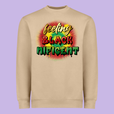 Feeling Blacknificent Heavyweight Sweatshirt Designed By Fadigitalartstudio