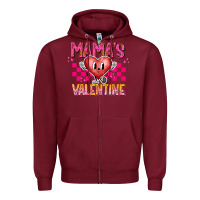 Burgundy Mamas Valentine Zipper Hoodie - CowhideDigitalArt
