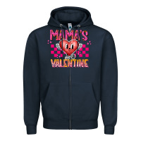 Navy Mamas Valentine Zipper Hoodie - CowhideDigitalArt