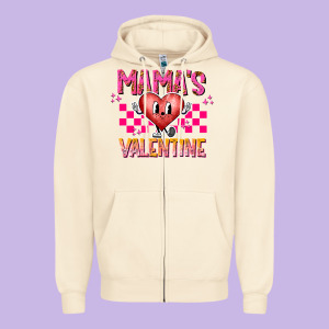 Mamas Valentine Zipper Hoodie Designed By Cowhidedigitalart