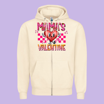 Mamas Valentine Zipper Hoodie Designed By Cowhidedigitalart