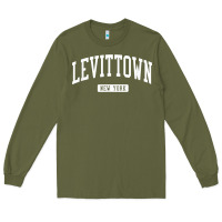 Army Green levittown new york ny vintage athletic sports design t shirt Long Sleeve Tee - lanVoArt