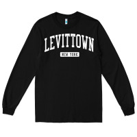 Black levittown new york ny vintage athletic sports design t shirt Long Sleeve Tee - lanVoArt