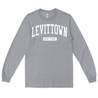 Heather Grey levittown new york ny vintage athletic sports design t shirt Long Sleeve Tee - lanVoArt