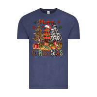 Vintage Denim Merry Christmas with western trees Vintage Tee - NancyCooperArtShop