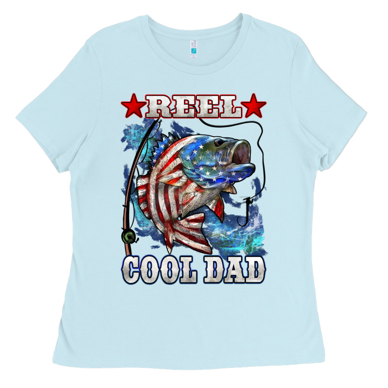 Reel Cool Dad Bass 4th Of July Ladies Tee by LillyAllenDesigns | Teevron