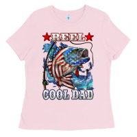 Bubblegum Pink Reel Cool Dad Bass 4th of July Ladies Tee - LillyAllenDesigns