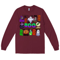 Burgundy boo halloween Long Sleeve Tee - CowGirlArtShop