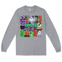 Heather Grey boo halloween Long Sleeve Tee - CowGirlArtShop