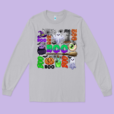 Boo Halloween Long Sleeve Tee Designed By Cowgirlartshop