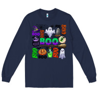 Navy boo halloween Long Sleeve Tee - CowGirlArtShop