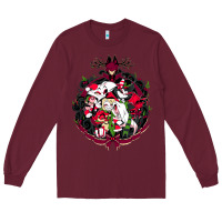 Burgundy hazbin hotel christmas Long Sleeve Tee - lanVoArt