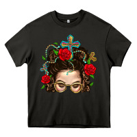 Asphalt Messy Bun Mom Faith And Rose Heavy Core Tee - BundleAndBundleShop
