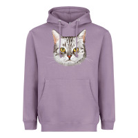 Lavender American Shorthair Cat Face Heavyweight Hoodie - LillyAllenDesigns
