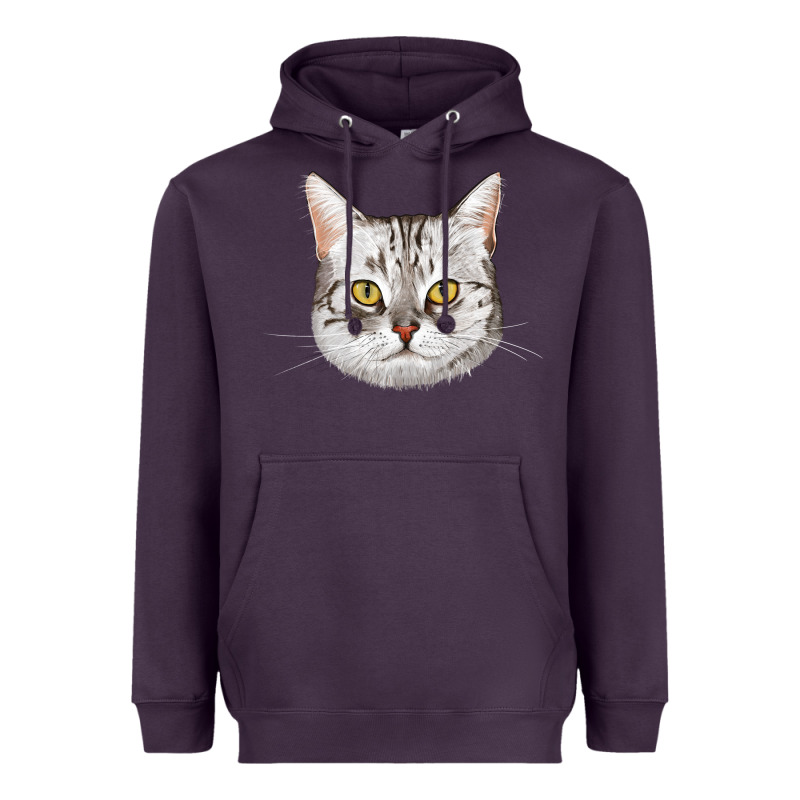 American Shorthair Cat Face Heavyweight Hoodie by LillyAllenDesigns | Teevron