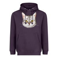 Plum American Shorthair Cat Face Heavyweight Hoodie - LillyAllenDesigns