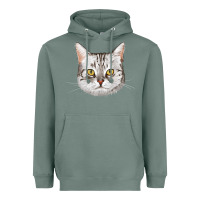 Sage American Shorthair Cat Face Heavyweight Hoodie - LillyAllenDesigns