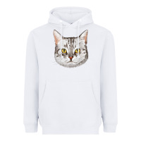 White American Shorthair Cat Face Heavyweight Hoodie - LillyAllenDesigns