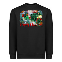 Black merry christmas santa polar express Heavyweight Sweatshirt - FaDigitalArtStudio