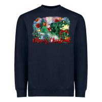 Navy merry christmas santa polar express Heavyweight Sweatshirt - FaDigitalArtStudio