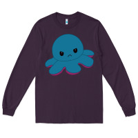 Plum angry blue moody reversible octopus Long Sleeve Tee - lanVoArt