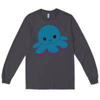 Smoke angry blue moody reversible octopus Long Sleeve Tee - lanVoArt
